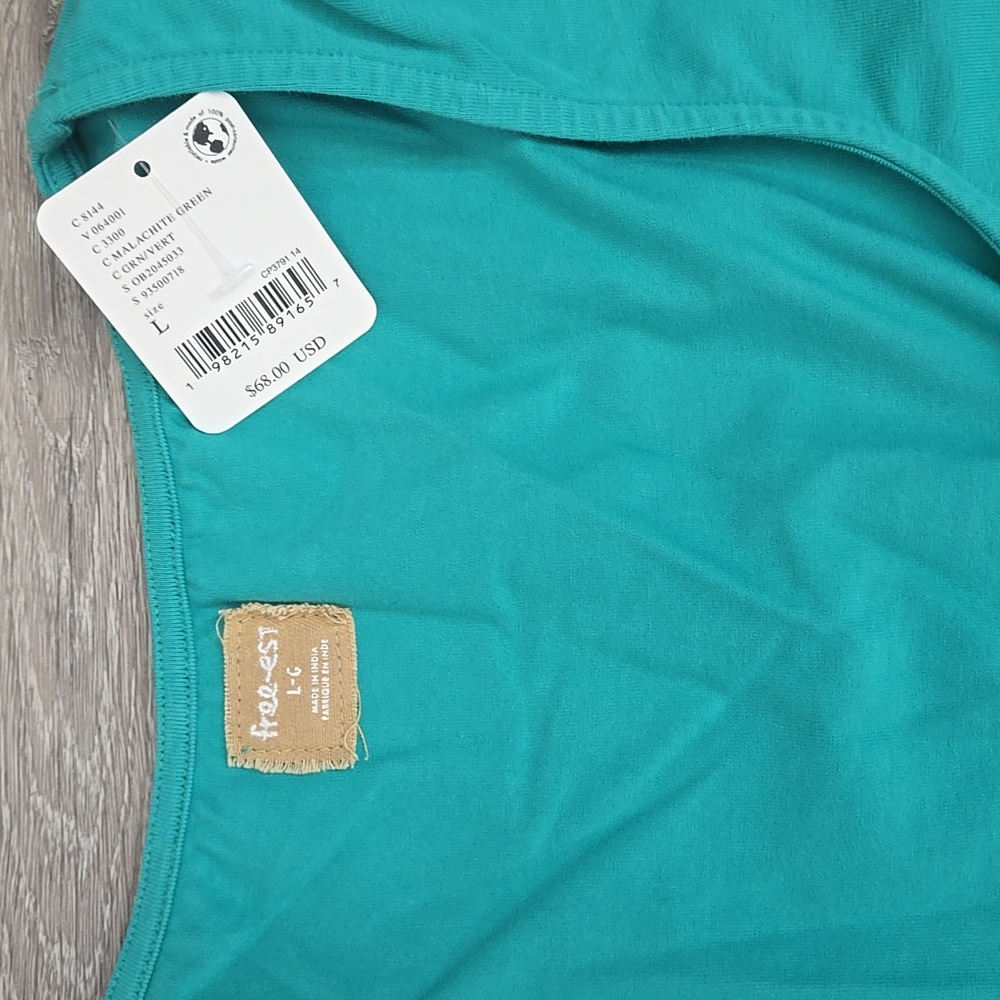 x free-est Onda Sleeved Mini Dress In Malachite Green - Picture 5 of 6